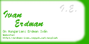 ivan erdman business card